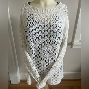 Pim + Larkin Ivory Crochet Sweater